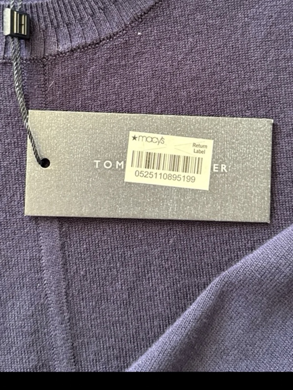 Tommy Hilfiger SZ.M Dark Navy Sleeveless Light Weight Knit Top White Hemline NWT - Picture 5 of 9